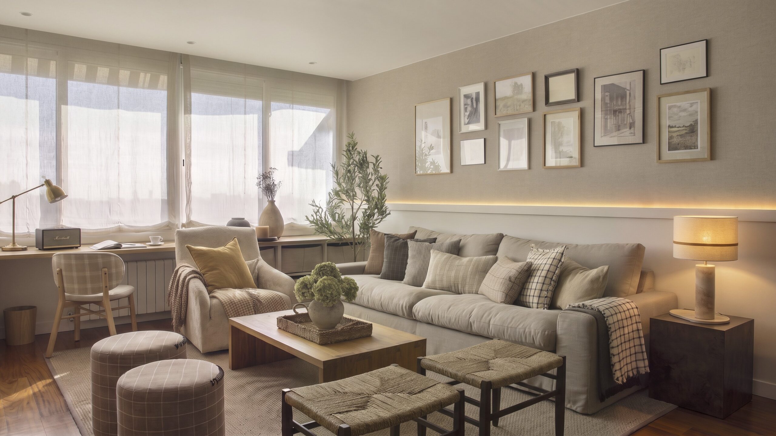 Salón de la Casa Sarrià después del proyecto de decoración